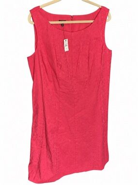 Talbots Woman 18W NWT Coral Pink Floral Jacquard Fit & Flare Dress